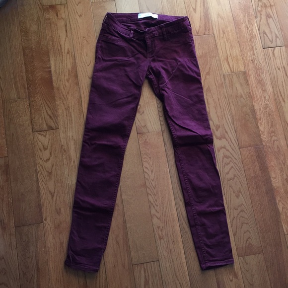 Dark Maroon Skinny Jeans - Picture 3 of 8